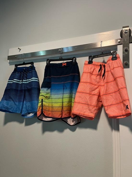 Hurley Other - Hurley, Ocean Coast, & Wonder Nation Boys' Multi-Stripe Board Shorts Trio